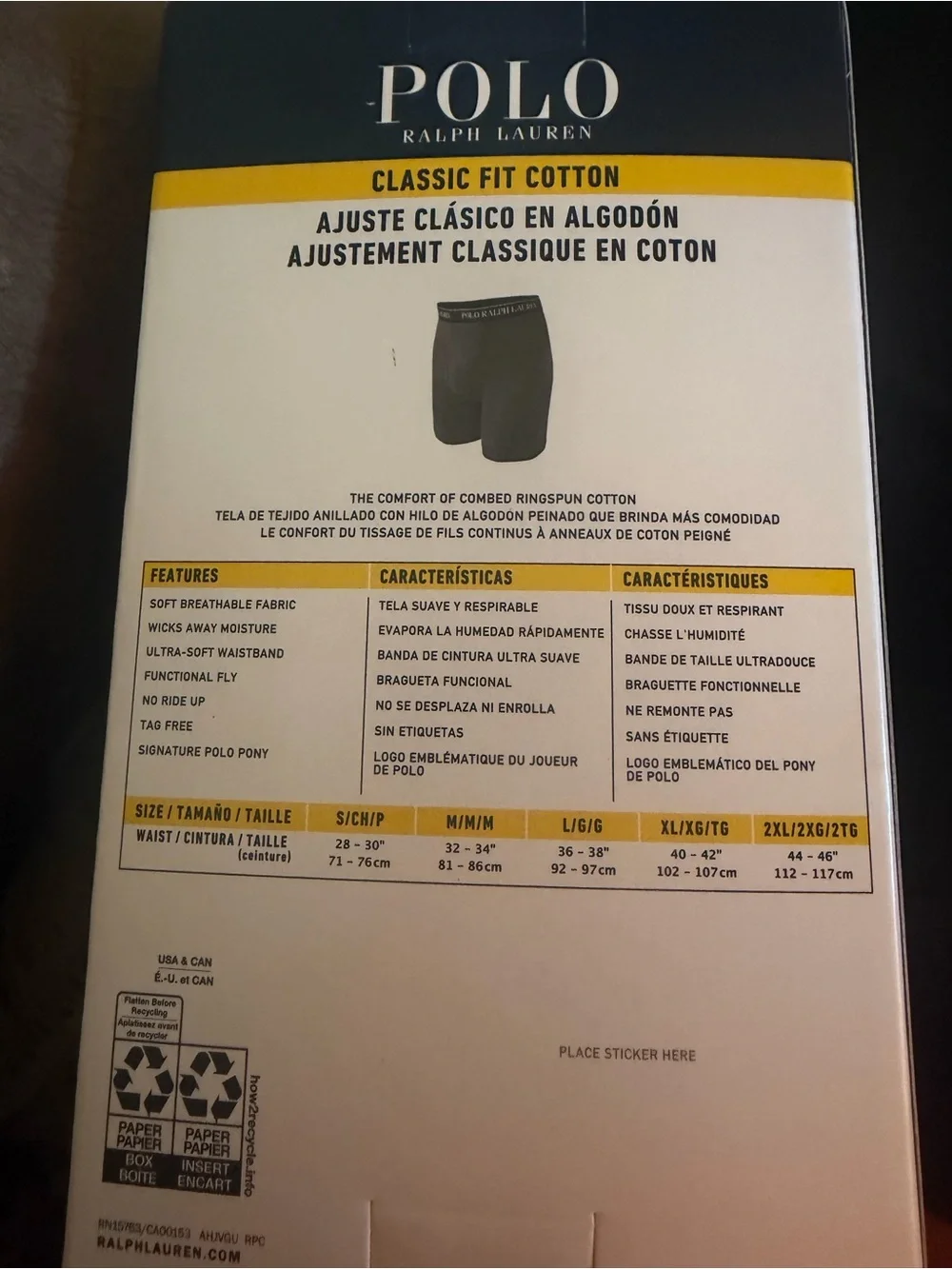 Polo Ralph Lauren 3 Classic Fit Boxer Briefs Mens size M-NWT